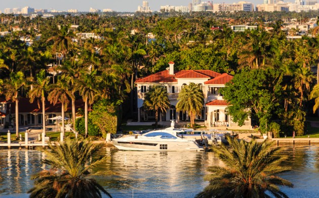 Waterfront Mediterranean villa with yacht dock